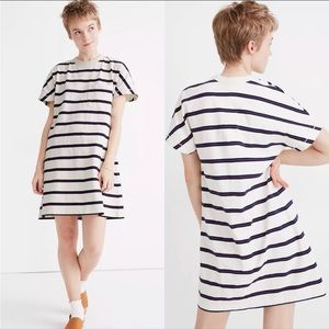 Madewell tomboy stripe pocket T-shirt dress